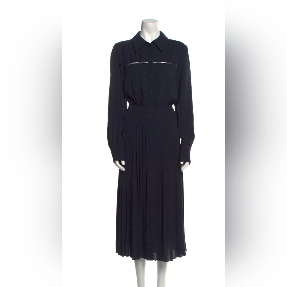 MAX MARA Womens Pleated A-line Black URTA Dress Sz 16